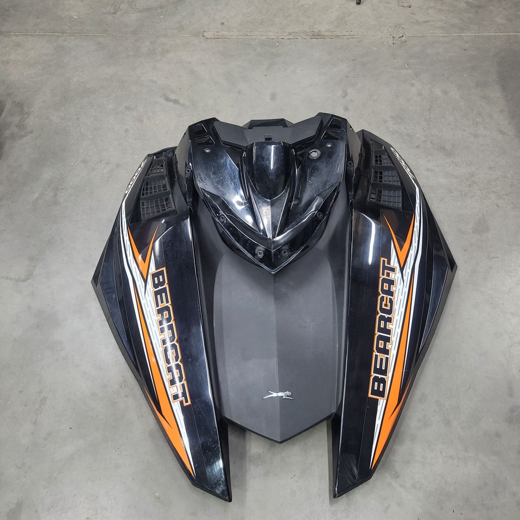 hood, outer - w/decals - black (inc. 2-12)