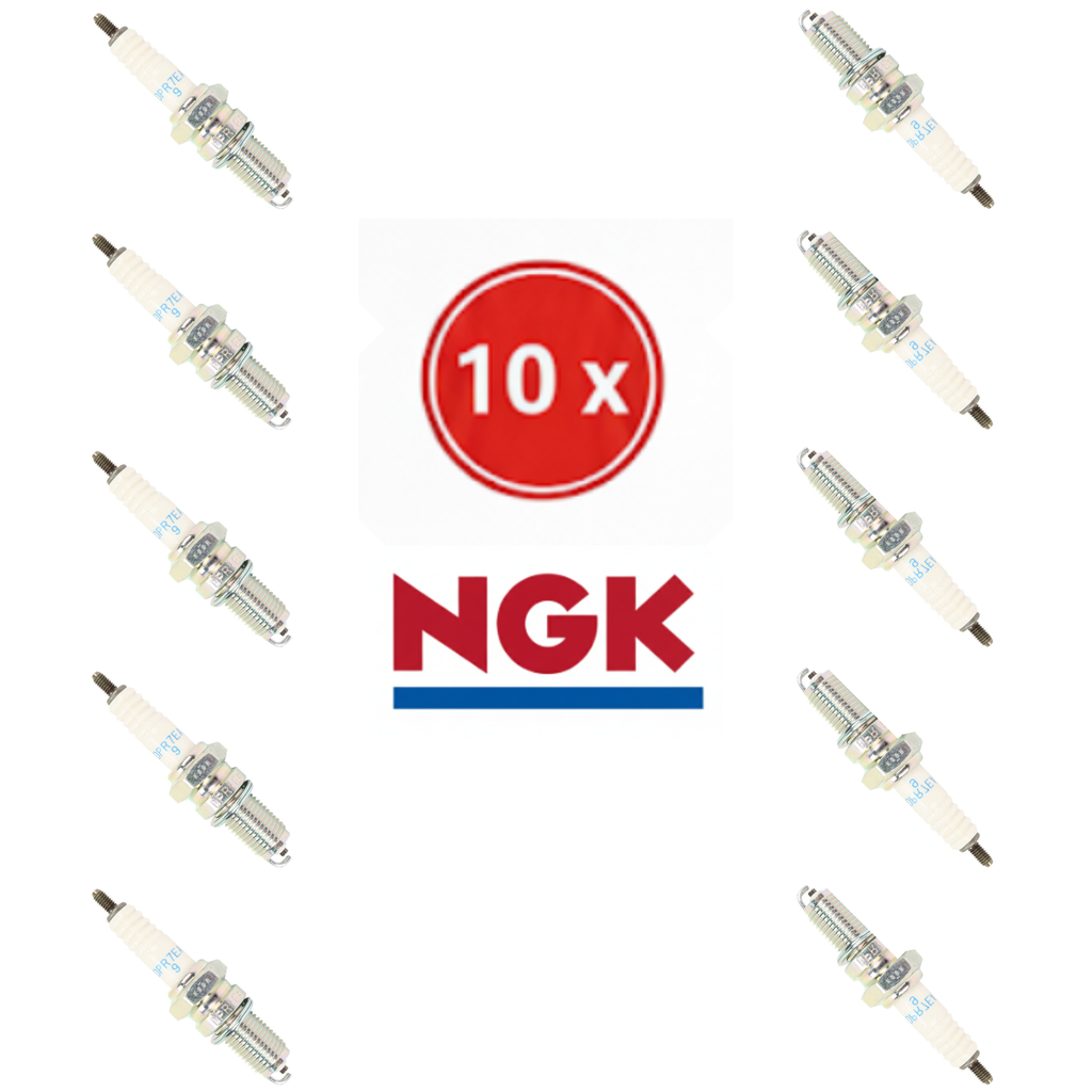 Lot de 10 Bougies NGK DPR7EA-9 (Pré-Réglée 0.9mm) - Pour Honda Shadow / VTX / Magna