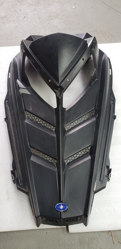 molded hood, gloss black