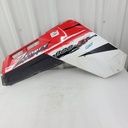 rear deco panel,lh painted red and pearl white